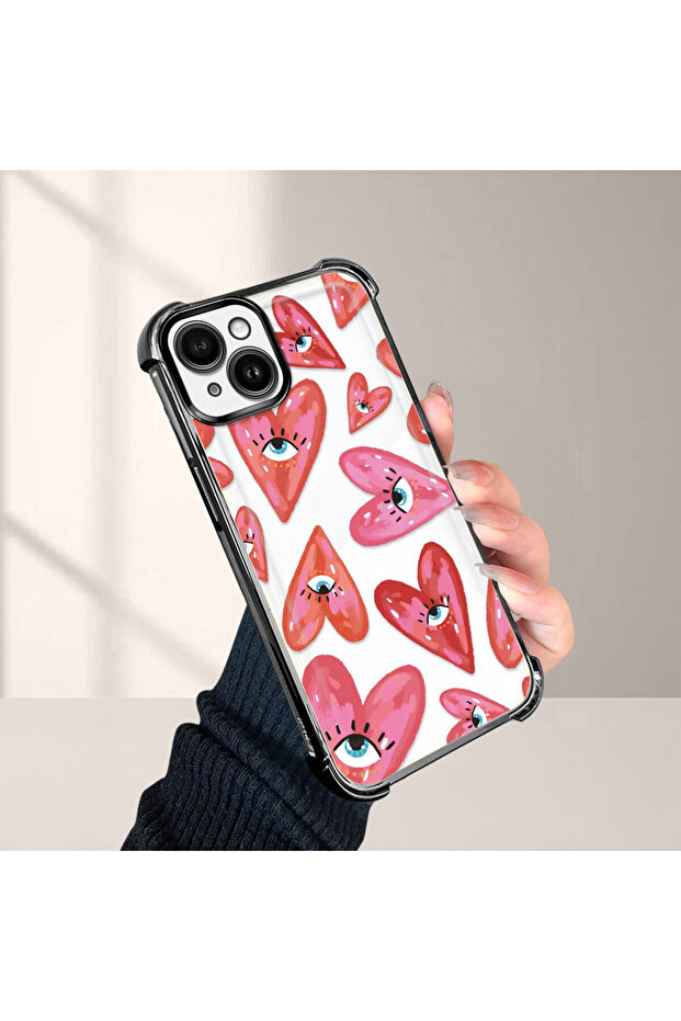 حافظة حماية من السيليكون الشفاف المتوافقة مع هاتف iPhone 14 Plus بنمط العين الشريرة - 4