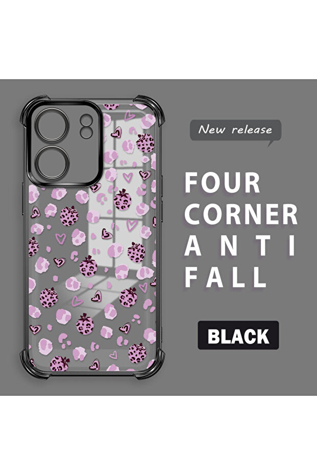 حافظة واقية من السيليكون الشفاف المتوافقة مع Xiaomi Poco C65 بأنماط الفراولة - 1