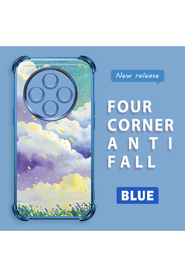 حافظة حماية من السيليكون الشفاف المتوافقة مع هاتف Xiaomi Redmi A4، أنماط سحابية ملونة - 2