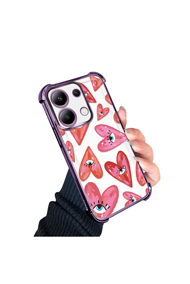 حافظة حماية من السيليكون الشفاف المتوافقة مع هاتف Xiaomi Redmi Note 13 بنمط العين الشريرة - 3