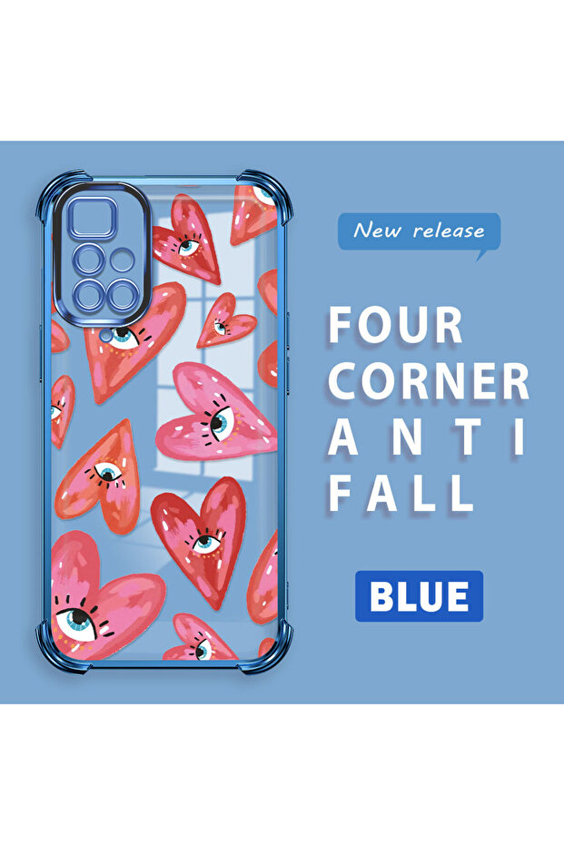 حافظة حماية من السيليكون الشفاف المتوافقة مع هاتف Xiaomi Redmi 10 بنمط العين الشريرة - 1