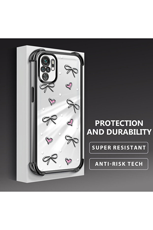 حافظة حماية من السيليكون الشفاف المتوافقة مع Xiaomi Poco M5S بأنماط قلب - 3