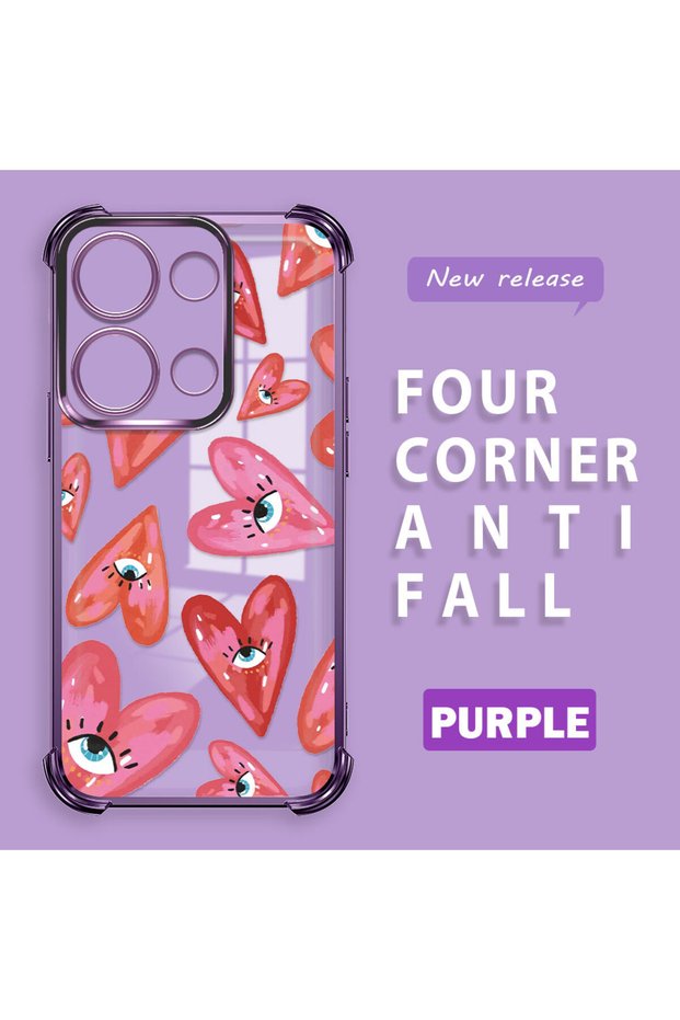 Xiaomi Poco M6 Pro 4g Compatible Transparent Silicone Flutter Protective Case Evil Eye Pattern