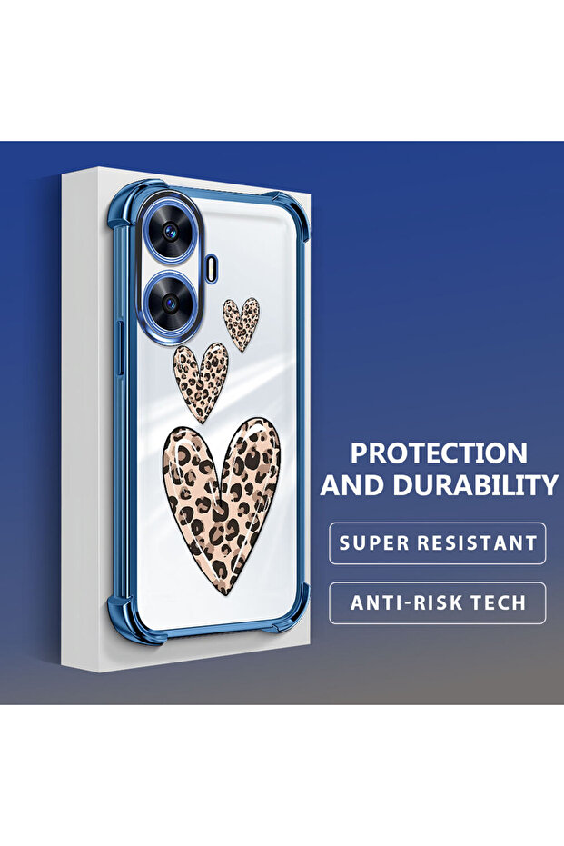 حافظة حماية من السيليكون الشفاف المتوافقة مع Realme C55 بأنماط الفهد - 4