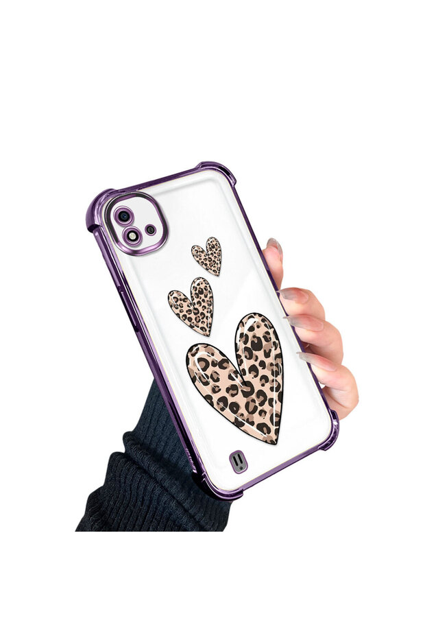 حافظة واقية من السيليكون الشفاف المتوافقة مع Realme C20/C20A بأنماط الفهد - 3