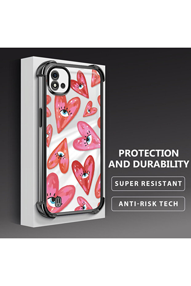 حافظة حماية من السيليكون الشفاف المتوافقة مع Realme C20/C20A بنمط العين الشريرة - 3