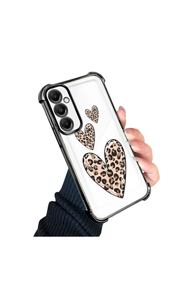 Samsung Galaxy A05S Compatible Transparent Silicone Flutter Protective Case Leopard Patterns - 3