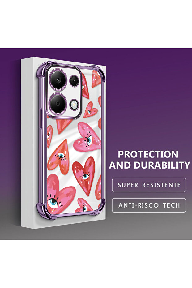 جراب حماية شفاف من السيليكون متوافق مع هاتف Xiaomi Redmi Note 13 Pro 4G بنمط العين الشريرة - 4