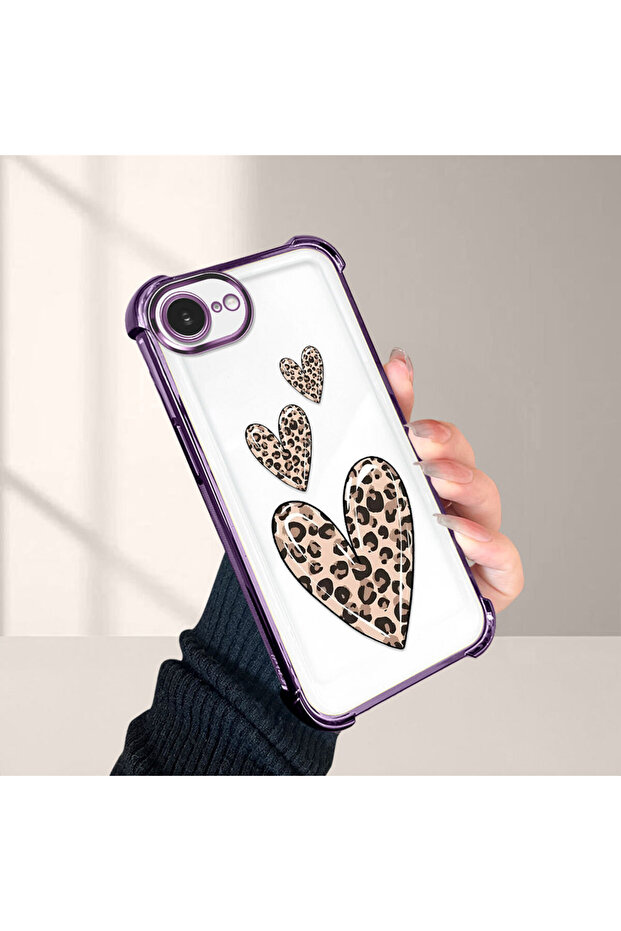iPhone 16E Compatible Transparent Silicone Flutter Protective Case Leopard Patterns - 1