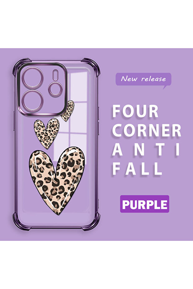 Xiaomi Redmi Note 14 4g Compatible Transparent Silicone Flutter Protective Case Leopard Patterns - 3