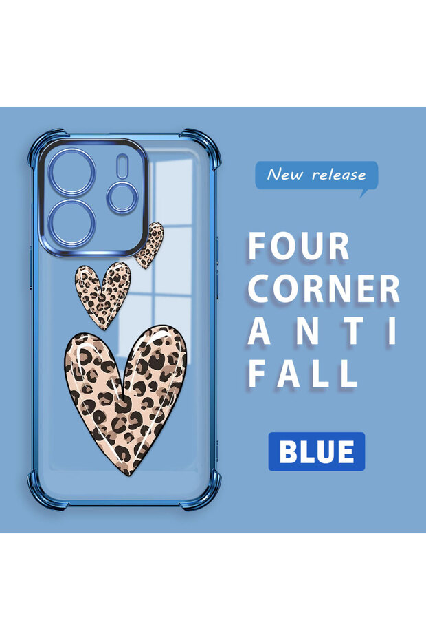 حافظة حماية من السيليكون الشفاف المتوافقة مع هاتف Xiaomi Redmi Note 14 4G بأنماط الفهد - 3