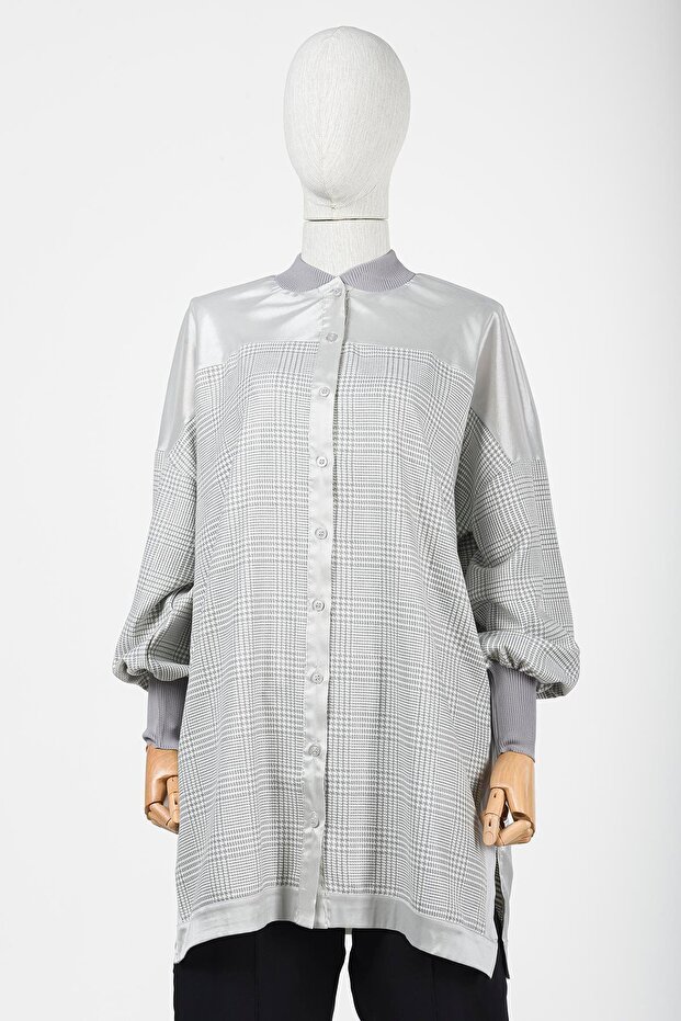 Kareli Gömlek GRİ - 1