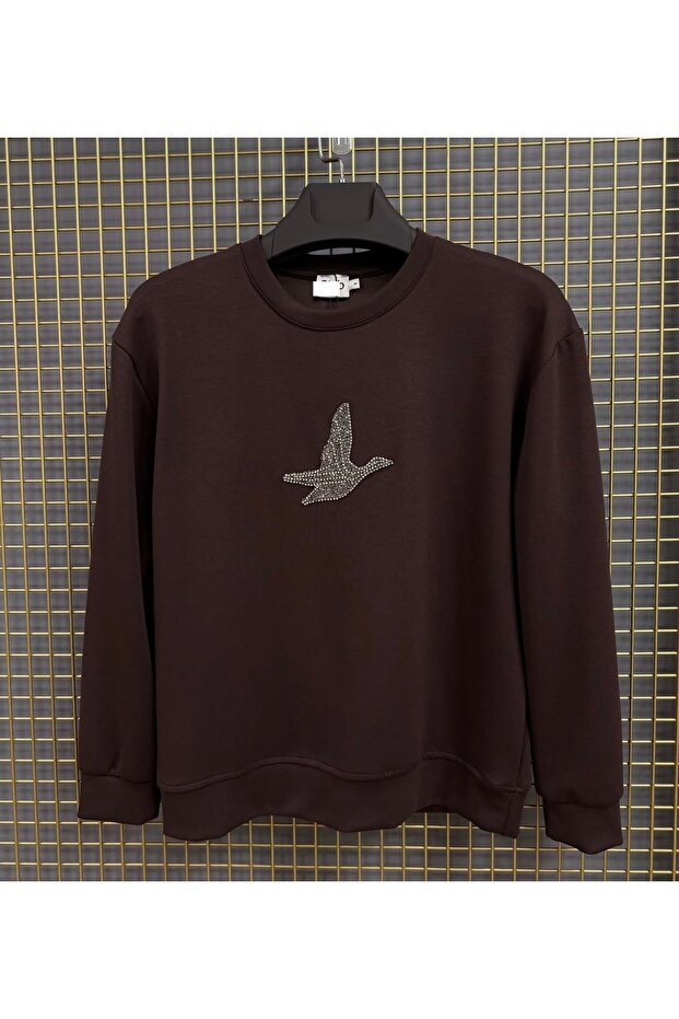 Taş işleme modal sweatshirt - 3