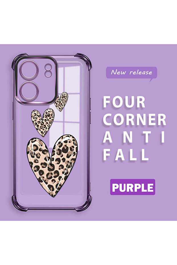 Xiaomi Redmi 13C Compatible Transparent Silicone Flutter Protective Case Leopard Patterns - 2