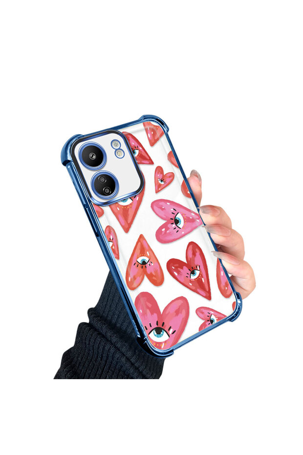 حافظة حماية من السيليكون الشفاف المتوافقة مع Xiaomi Poco C65 بنمط العين الشريرة - 2