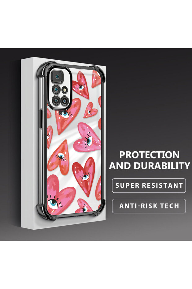 حافظة حماية من السيليكون الشفاف المتوافقة مع هاتف Xiaomi Redmi 10 بنمط العين الشريرة - 3