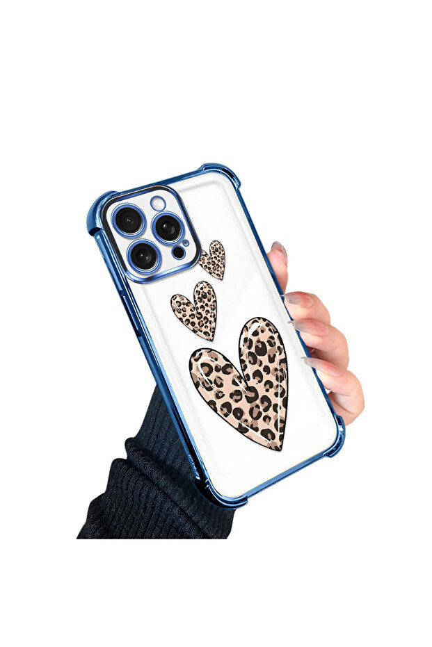 iPhone 15 Pro Max Compatible Transparent Silicone Flutter Protective Case Leopard Patterns - 4