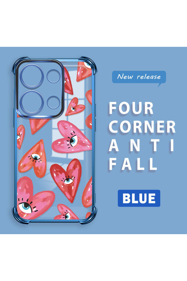 جراب حماية شفاف من السيليكون متوافق مع هاتف Xiaomi Redmi Note 13 Pro 4G بنمط العين الشريرة - 1