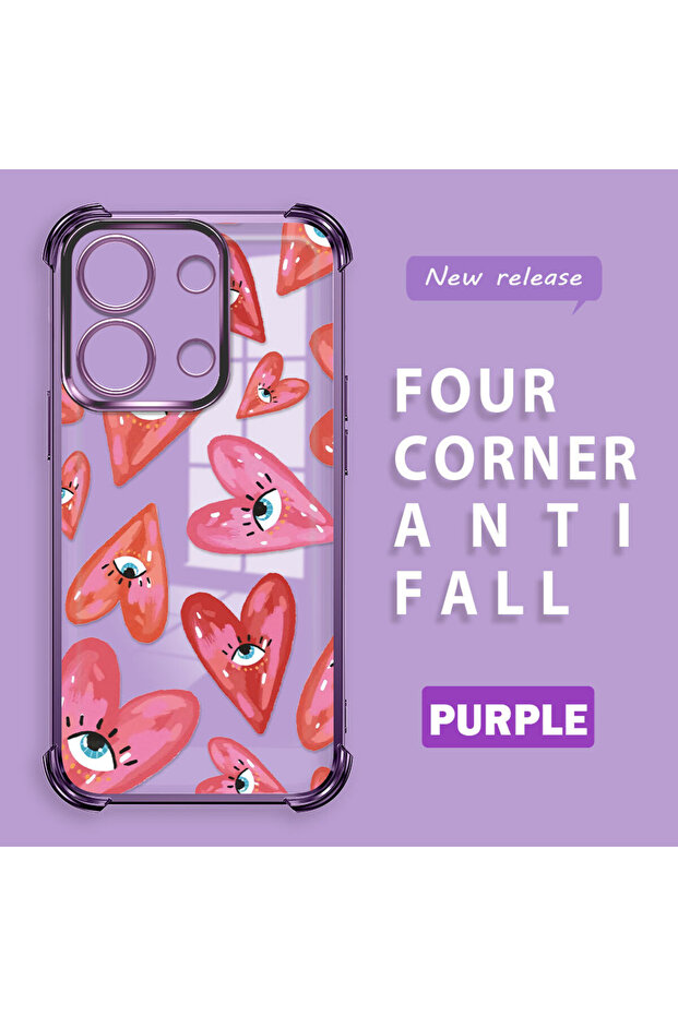 حافظة حماية من السيليكون الشفاف المتوافقة مع هاتف Xiaomi Redmi Note 13 بنمط العين الشريرة - 1