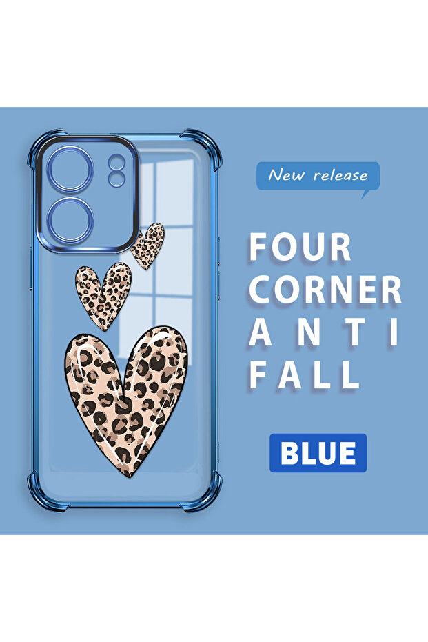 Xiaomi Poco C65 Compatible Transparent Silicone Flutter Protective Case Leopard Patterns - 2