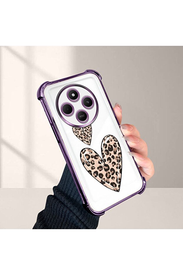 حافظة حماية من السيليكون الشفاف المتوافقة مع Xiaomi Redmi 14C بأنماط الفهد - 1