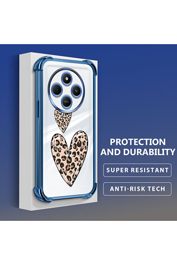 حافظة حماية من السيليكون الشفاف المتوافقة مع Xiaomi Redmi A4 بأنماط الفهد - 4