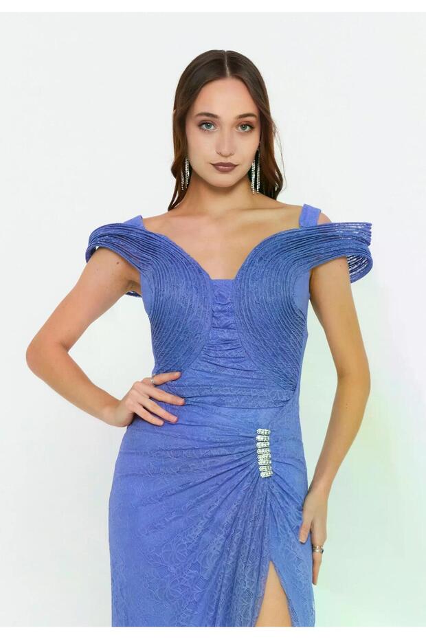 6146DAN DANTEL ELBİSE - 4