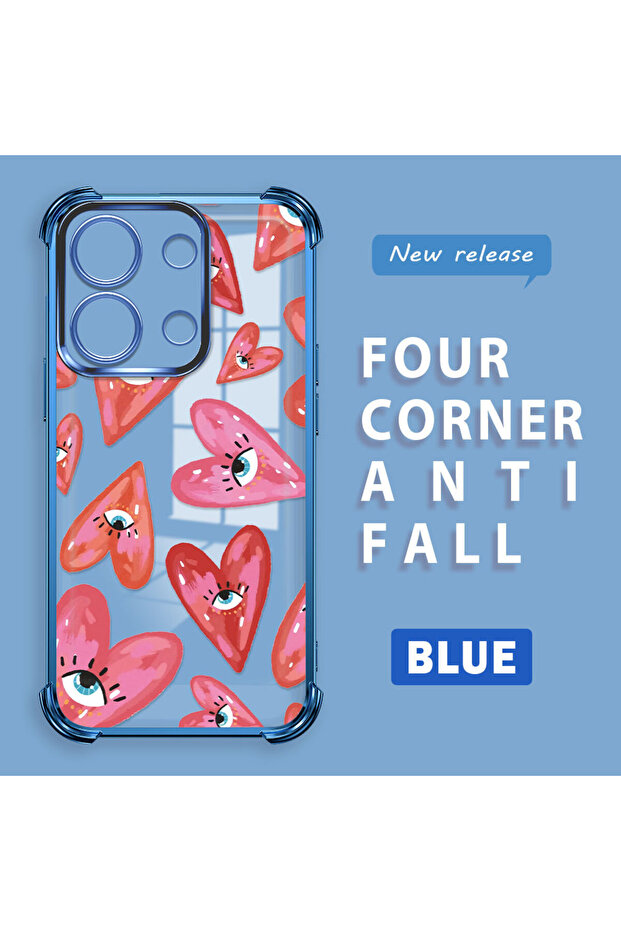 Xiaomi Redmi Note 13 Compatible Transparent Silicone Flutter Protective Case Evil Eye Pattern - 1