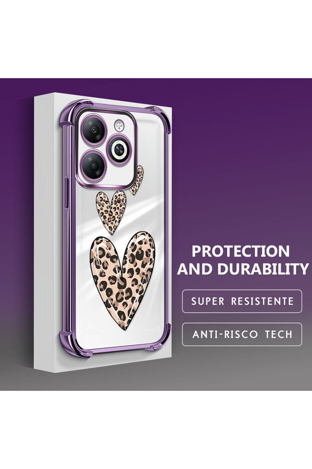 حافظة حماية من السيليكون الشفاف المتوافقة مع Tecno Spark 20/20C بأنماط الفهد - 4