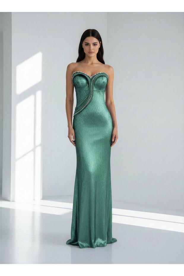 6113SIM STRAPTEZ SİMLİ ELBİSE - 1