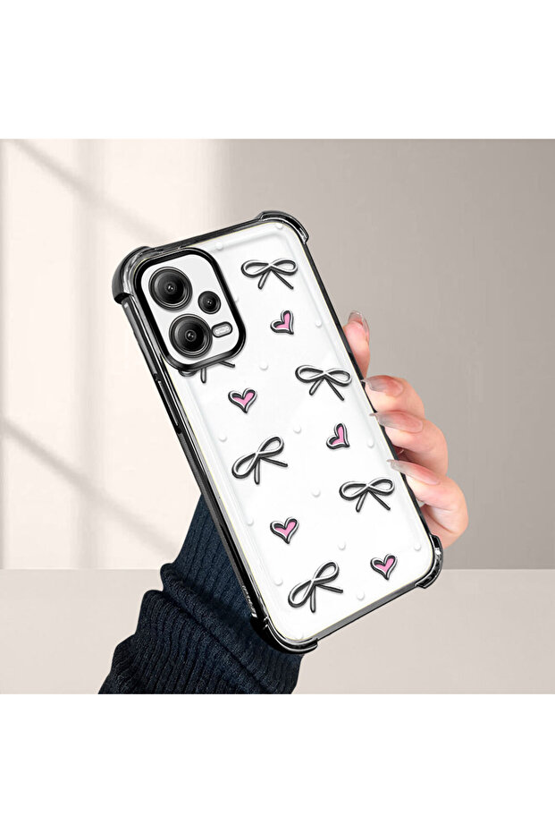 حافظة واقية من السيليكون الشفاف المتوافقة مع Xiaomi Poco X5 بأنماط قلب - 4