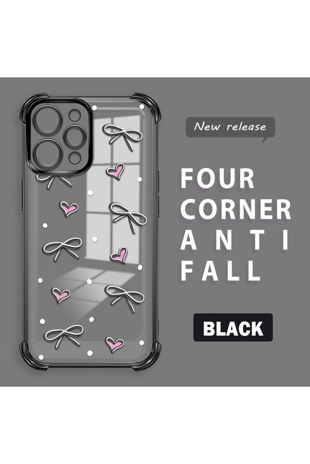 Xiaomi Redmi 12 4g Compatible Transparent Silicone Flutter Protective Case Heart Patterns