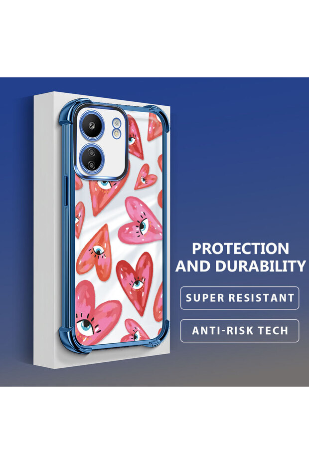 حافظة حماية من السيليكون الشفاف المتوافقة مع Xiaomi Poco C65 بنمط العين الشريرة - 3