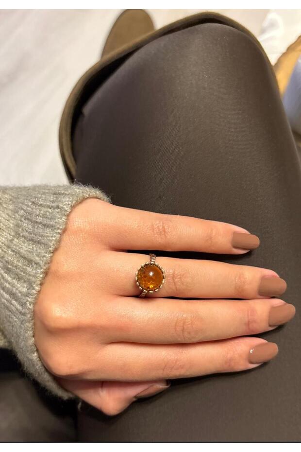 Women's Amber Stone Bronze Plated Face