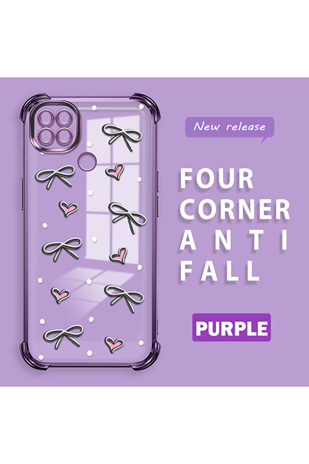 حافظة حماية من السيليكون الشفاف المتوافقة مع هاتف Xiaomi Redmi 9C بأنماط قلب - 1