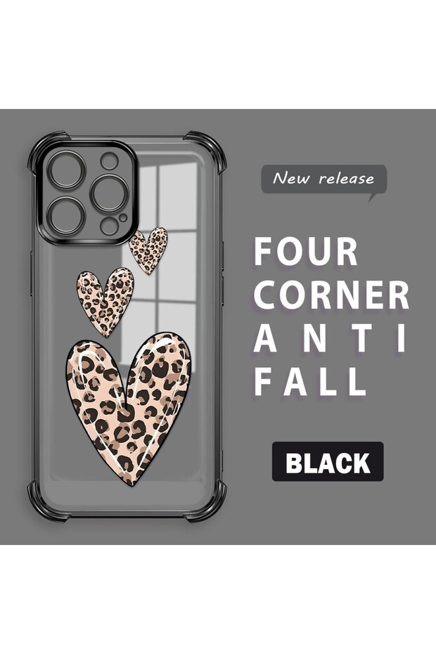 iPhone 14 Pro Max Compatible Transparent Silicone Flutter Protective Case Leopard Patterns - 2