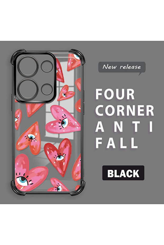 جراب حماية شفاف من السيليكون متوافق مع هاتف Xiaomi Redmi Note 13 Pro 4G بنمط العين الشريرة - 1