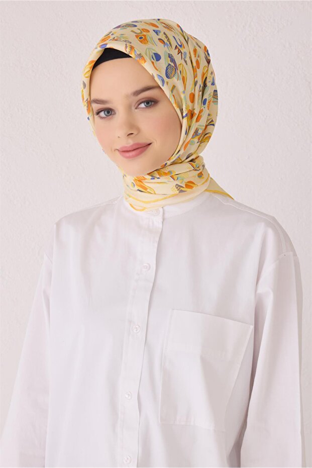 وشاح حريري بنقشة OBJE 4057D (تويل)-85
