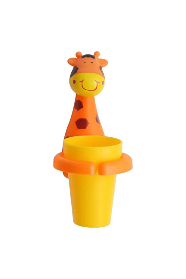 - Kids Toothbrush & Cup Holder Animal Design - Giraffe
