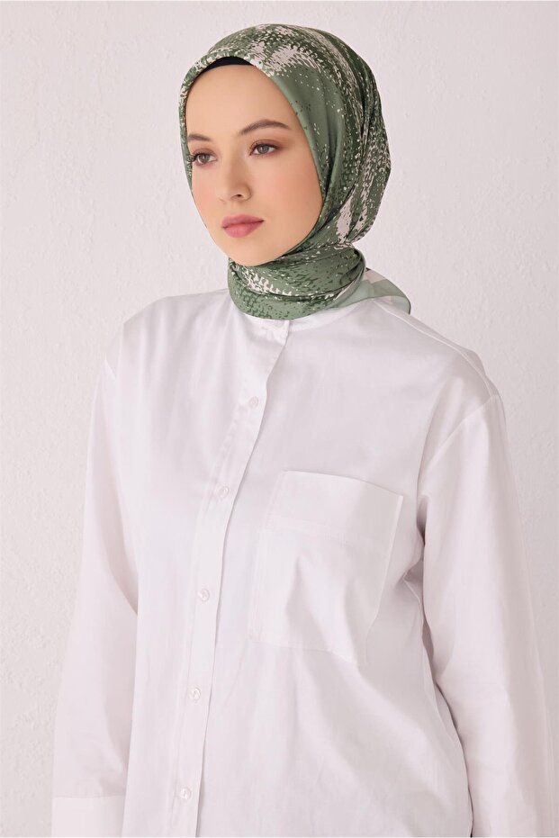 Flower Pattern Green Premium Soft Scarf 2 - 29