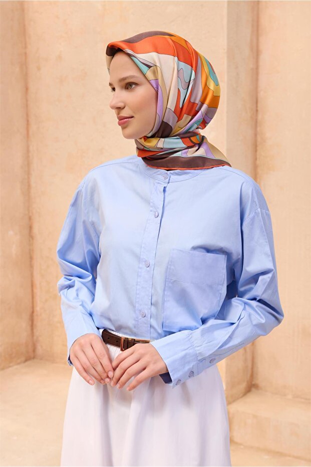 وشاح حريري بنقشة زهور 4108D (سورة)