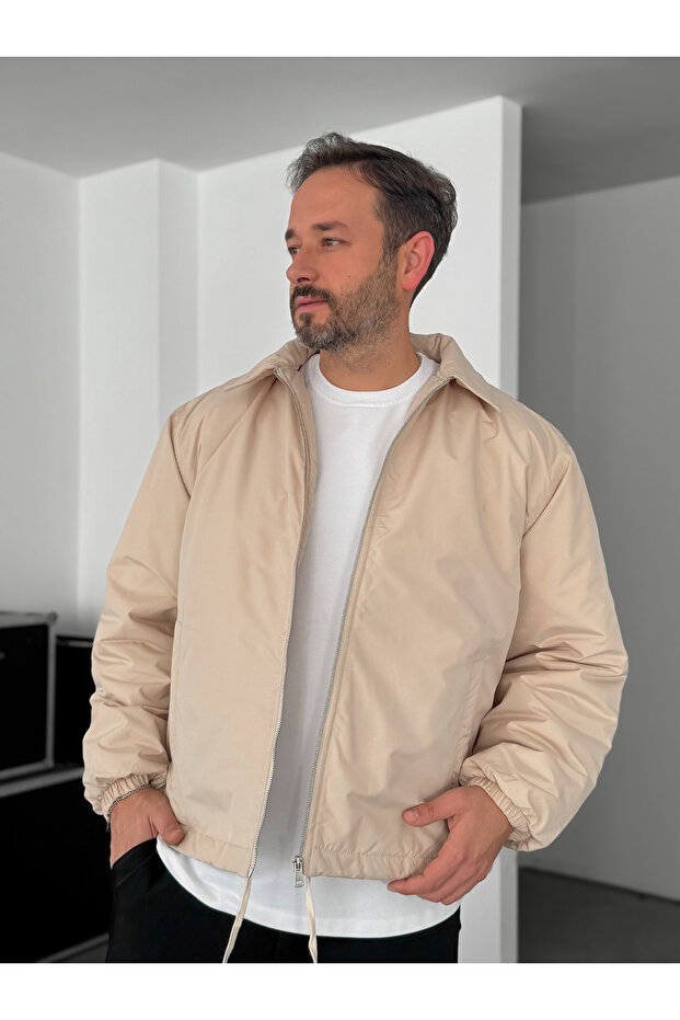 Bej Oversize Mevsimlik Mont LNS-50684 - 1