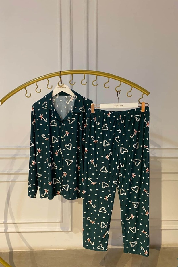 Plus Size Patterned Pajama Set - 2