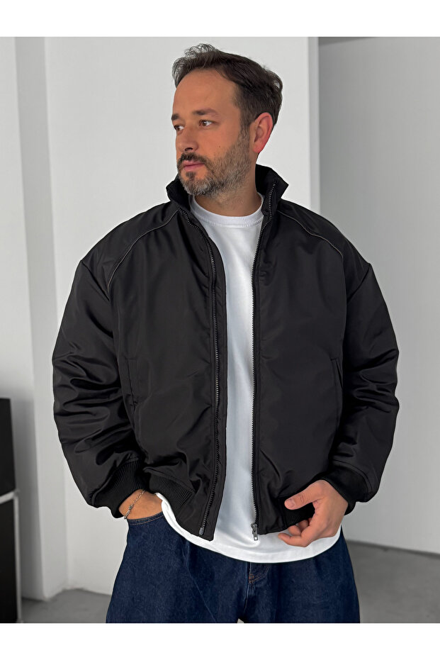 Siyah Biyeli Bomber Mont LNS-50685 - 2