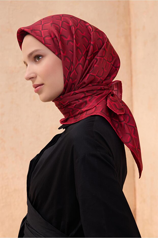 وشاح حريري بنمط مونوغرام 4102D تويل - 2