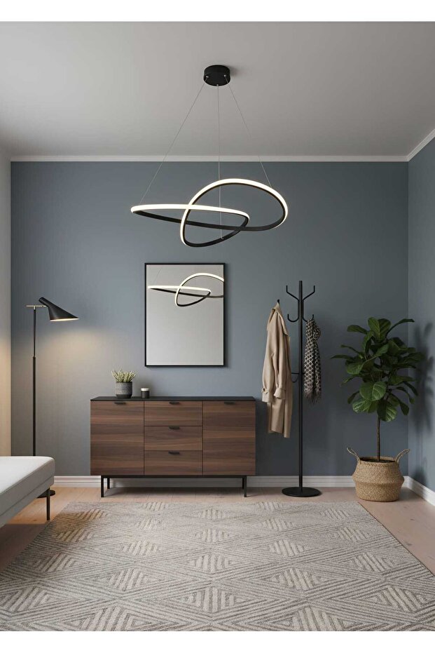 Modern Kar Çiçeği 2'li Halka LED Sarkıt Avize - 7