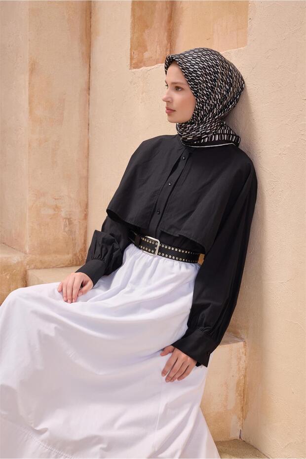 وشاح حريري بنمط هندسي 4124D تويل