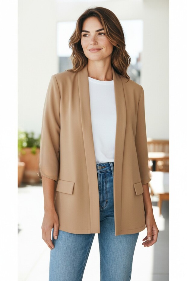 DÜĞMESİZ BLAZER CEKET - 1