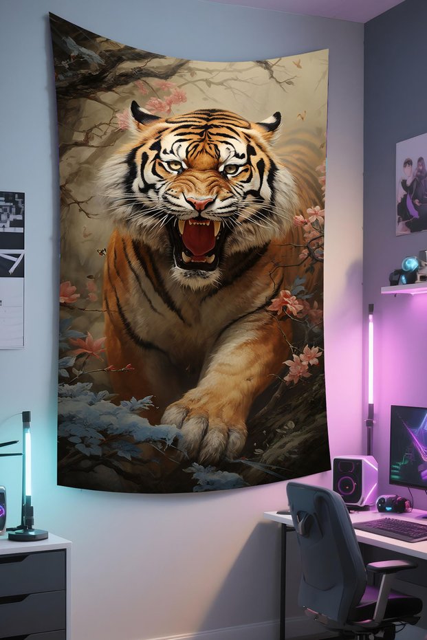 Gamer Wall Cloth, Playstation Xbox β Animal Themed, High-Quality Fabric, Tapestry Wall Carpet