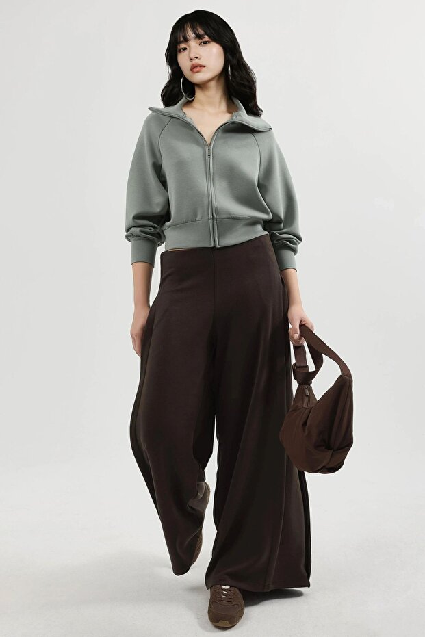 BUSEM Rahat Kesimli Fermuarlı Sweatshirt - 5